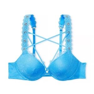 Victoria’s Secret Very Sexy Push Up Bra Size 38DD Blue  NWT!